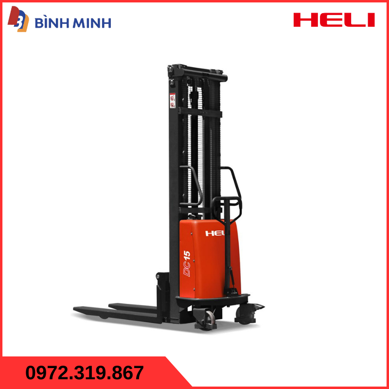 Xe nâng bán tự động 1 tấn Heli - Xe nâng điện Stacker - Mới 100%