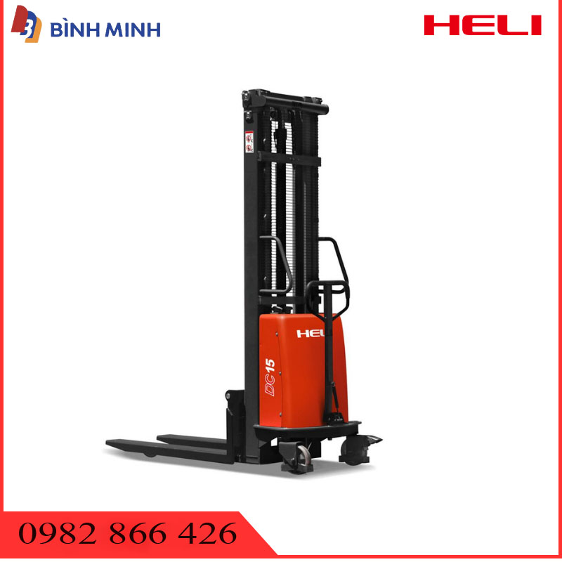 Xe nâng bán tự động 1 tấn Heli - Xe nâng điện Stacker - Mới 100%