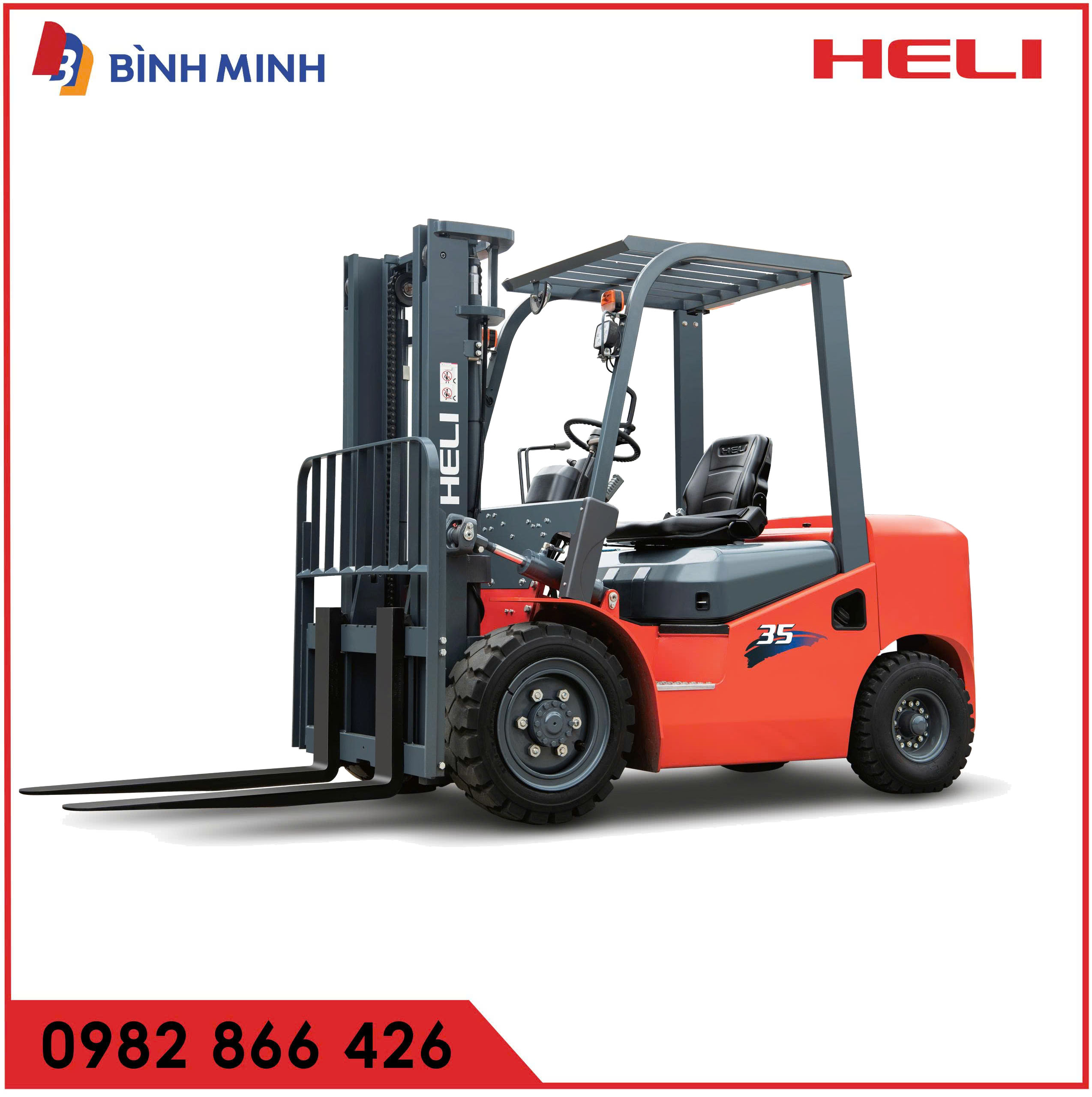 Xe nâng dầu 3,5 tấn HeLi new 100%