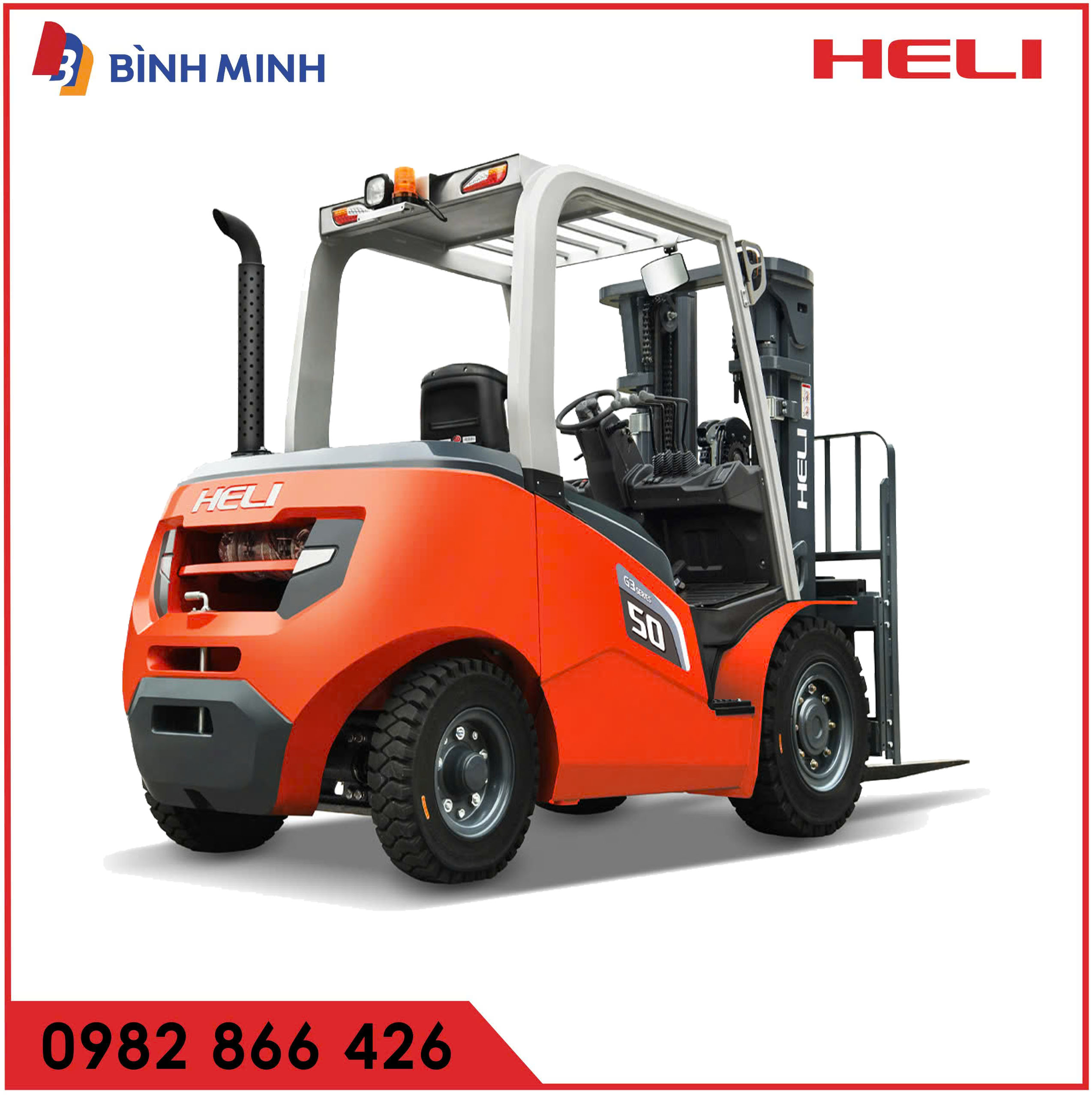 Xe nâng 5 tấn động cơ dầu mạnh mẽ mới 100%