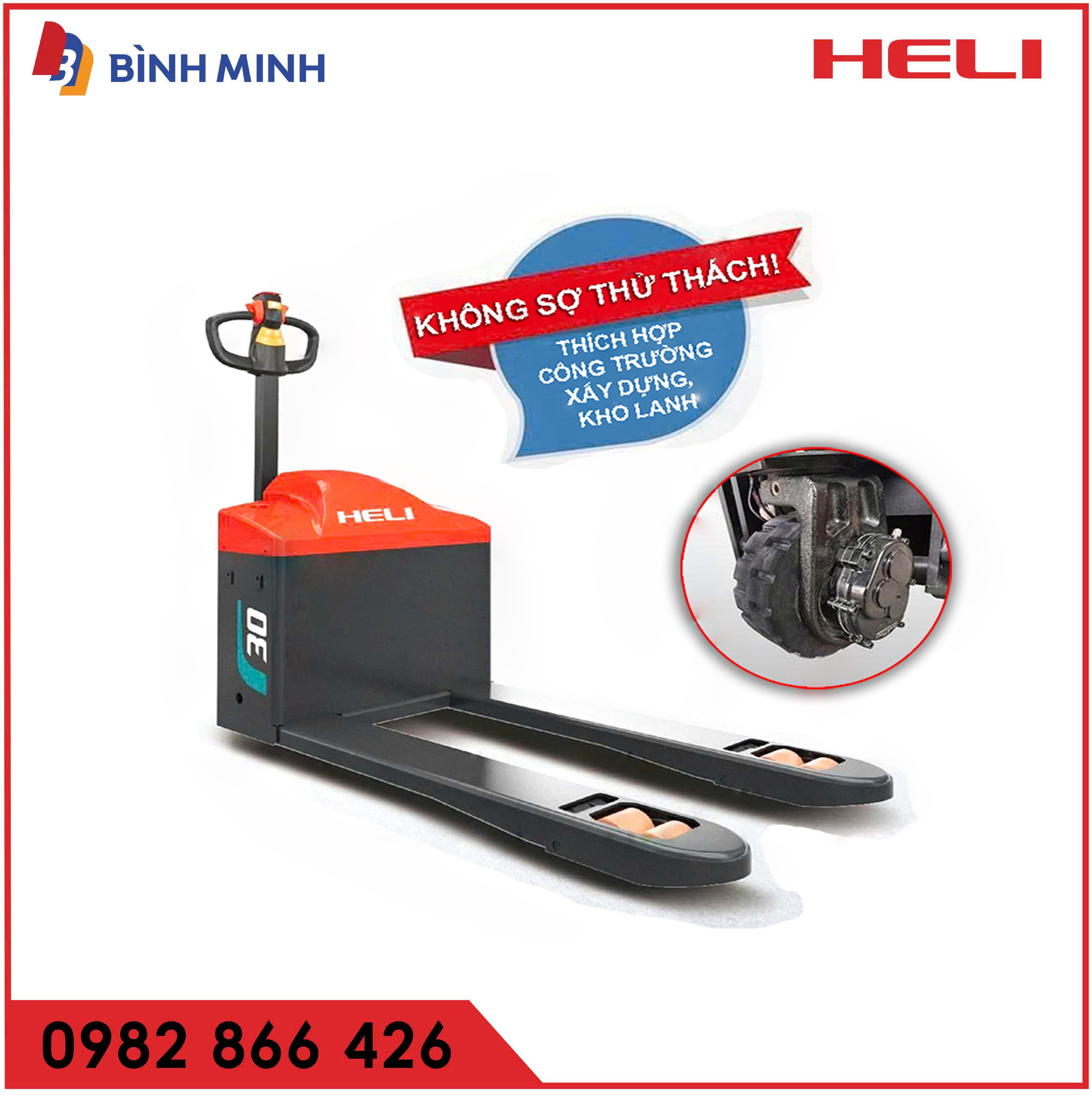 Xe nâng palet điện bánh lớn - Giải pháp vận chuyển cho công trường