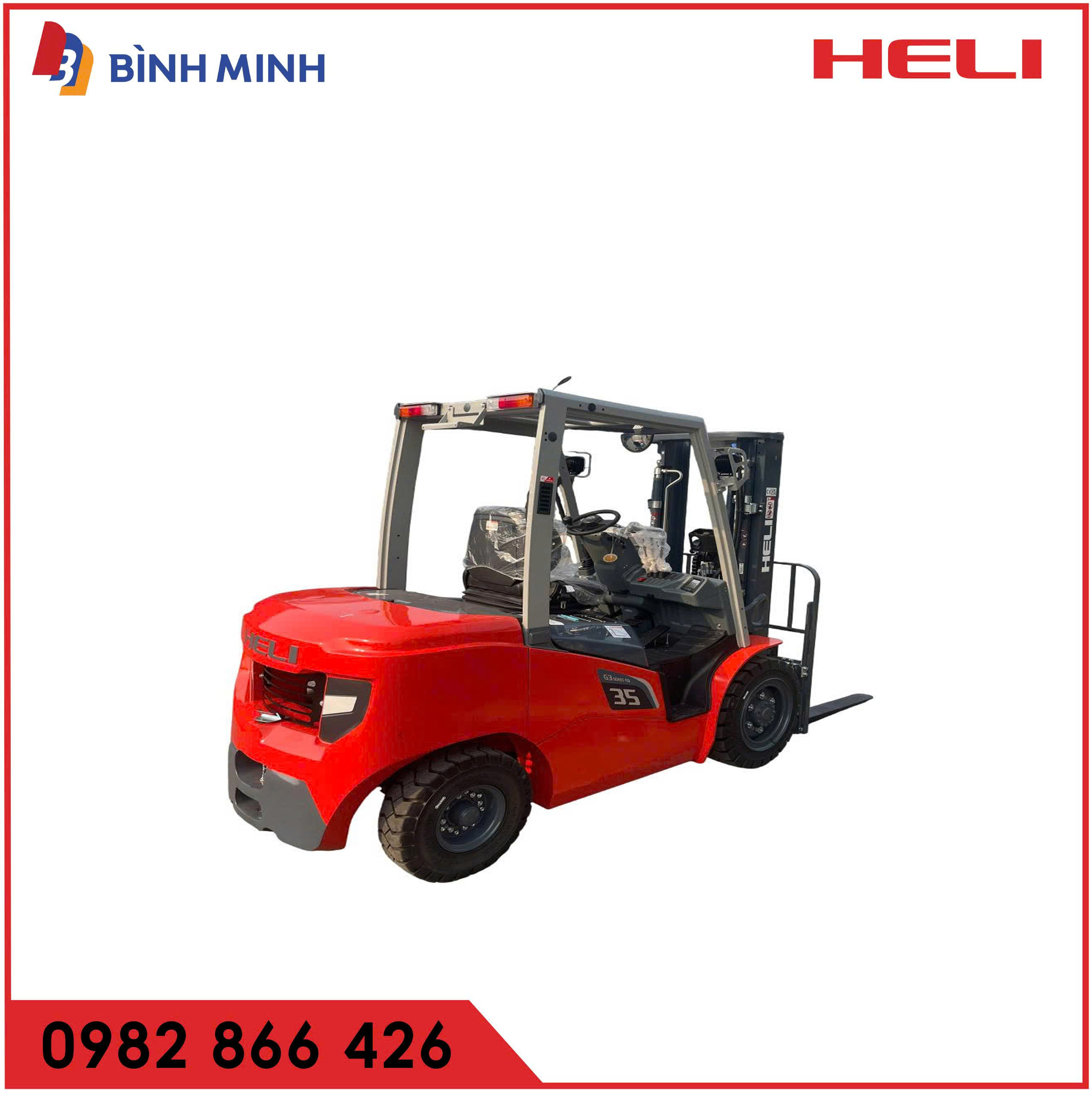 Xe nâng dầu HELI 3.5 Tấn động cơ Mitsubishi, nâng cấp mới 100%